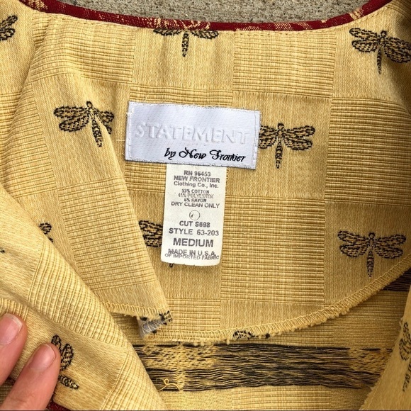 Vintage open front dragon fly golden blazer - Picture 5 of 8